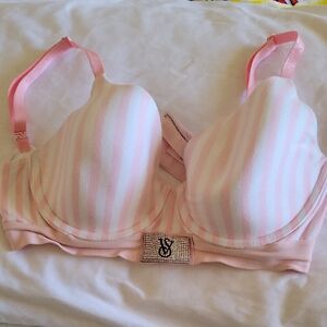 Victoria's Secret Pink Striped Bra with Rhinestone Detail